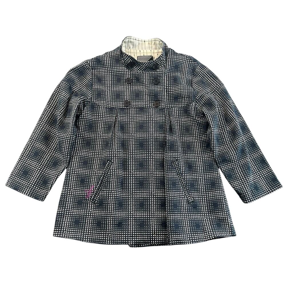 Vintage Y2K Volcom Balancing Act Op Art Swing Coat Jacket 3/4 Sleeves - Small